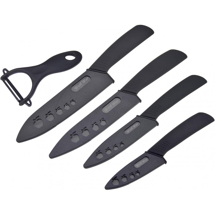 Kitchen Ceramic Knife Set Professional Knife With Sheaths, Super Sharp Rust Proof Stain Resistant (6 Chef Knife, 5 Utility Knife, 4 Fruit Knife, 3 Paring Knife, One Peeler)