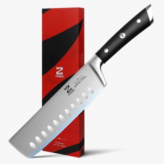 7 Inch Nakiri Knife, Razor Sharp Meat Cleaver and Vegetable Japanese Kitchen Knife, Professional High Carbon Steel Chef Knife with G10 Handle, Gifts For Dear With Premium Box - Onyx Series