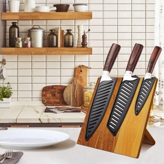 Professional Kitchen Knives High Carbon Stainless Steel Chef Knife Set,3PCS Ultra Sharp Japanese Knife with Sheath,Ergonomic Pakkawood Handle Elegant Gift Box for Home or Restaurant