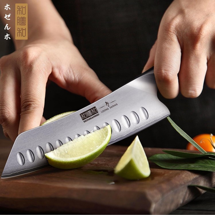 7 Inch Japanese Chef Knife, Ultra Sharp High Carbon Stainless Steel AUS-10 Kitchen Knife, Professional Santoku Knives with Ergonomic Pakkawood Handle