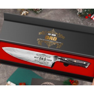 Gifts for Dad Men, Dads Gifts for Dad, Dad Birthday Gift from Daughter Son Kids, 8 inch Pro German 1.4116 Chef Knife, Christmas Kitchen Knife Gift Set for Best Dad Father