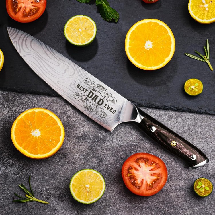 Gifts for Dad Men, Dads Gifts for Dad, Dad Birthday Gift from Daughter Son Kids, 8 inch Pro German 1.4116 Chef Knife, Christmas Kitchen Knife Gift Set for Best Dad Father