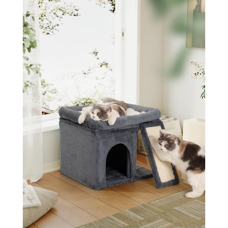 Cat Tree for Large Cat, Cat Tower with Large Perch for Adult Cats, 20 * 16.5 Inch Big Platform for Indoor with Super Cozy Soft Mat, Large Condo with Nature Sisal Post