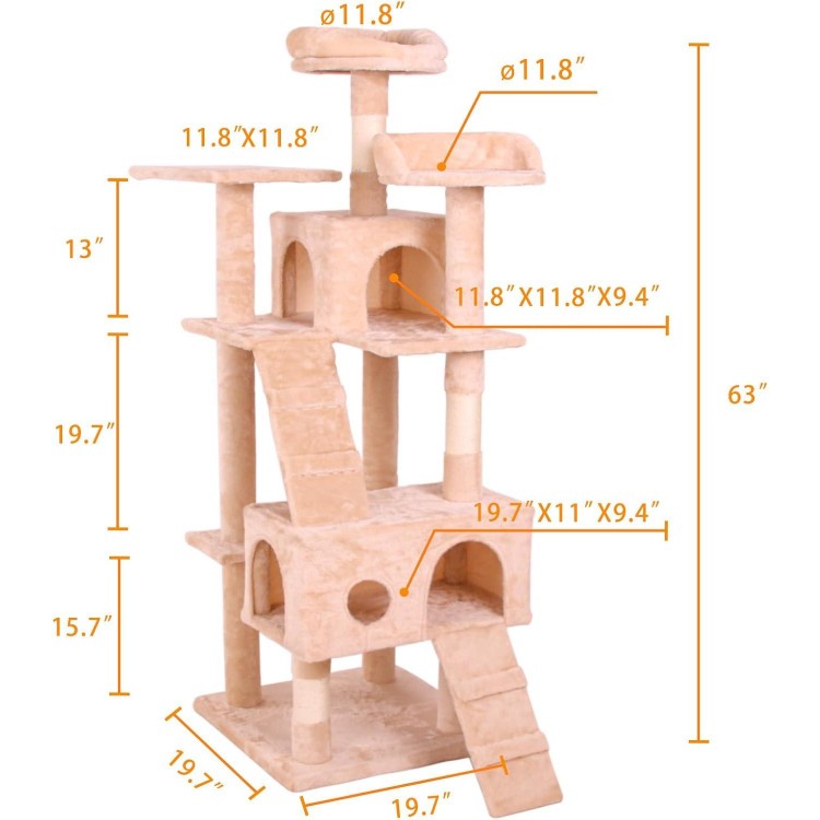 Multi-Level Climbing Frame for Cats - Ideal for Scratching, Climbing, and Lounging Spoil Your Feline Friend with This Versatile Cat Condo, Perfect for Cats of All Ages