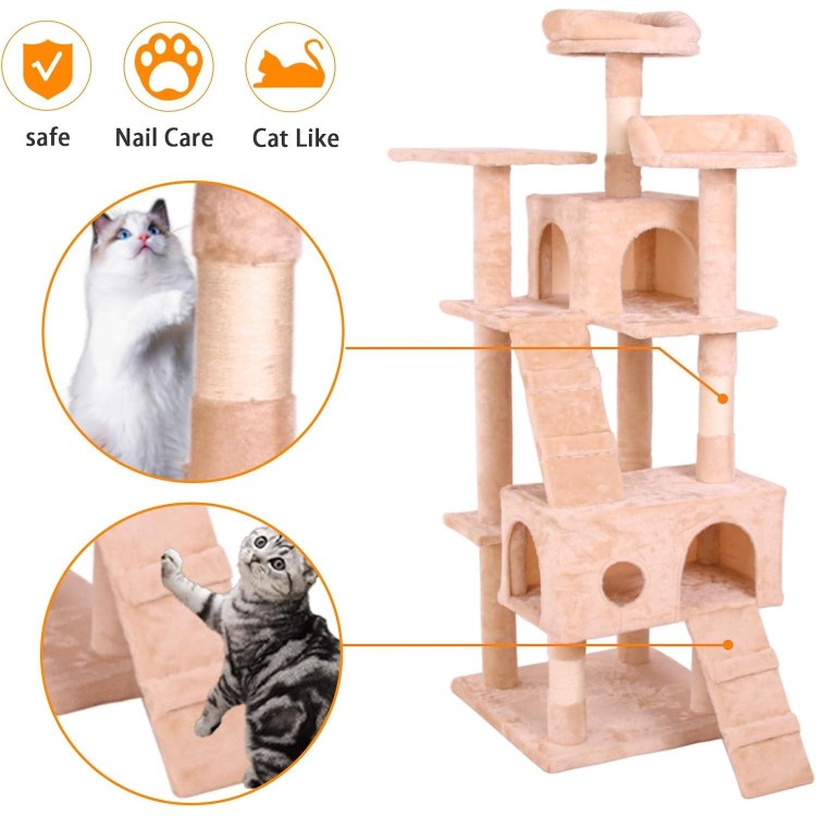 Multi-Level Climbing Frame for Cats - Ideal for Scratching, Climbing, and Lounging Spoil Your Feline Friend with This Versatile Cat Condo, Perfect for Cats of All Ages