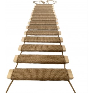 40in Cat Ladder, Sisal Rope Bridge, Climbing Frame Accessory, Cat Wall Steps, Furniture Shelves Walkways Tower Indoor Outdoor