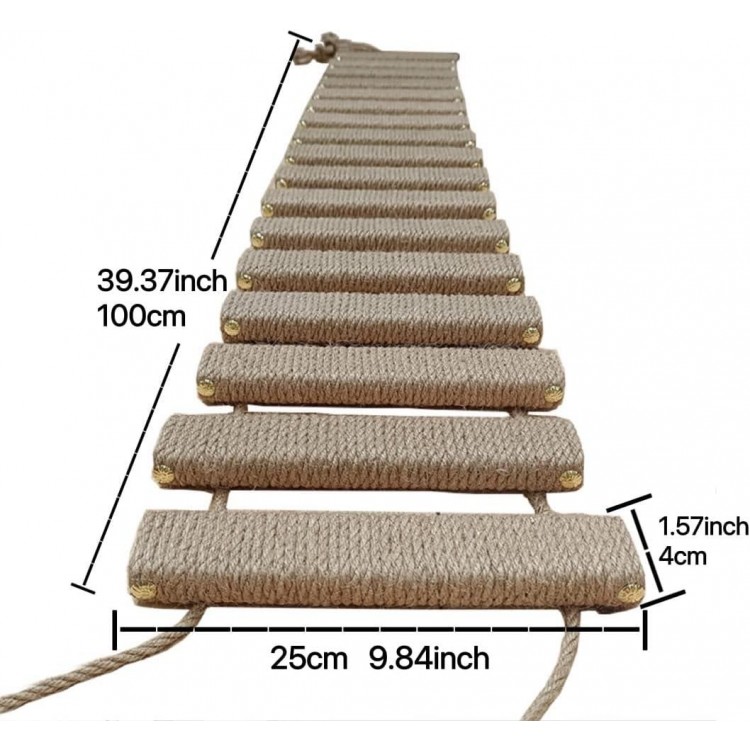 Cat Bridge Cat Climbing Frame Bridge Use for Cat Cage Sisal Rope Cat Ladder Pet Furniture Cat Step Scratcher Post Kitten Toys Cat Tree Tower