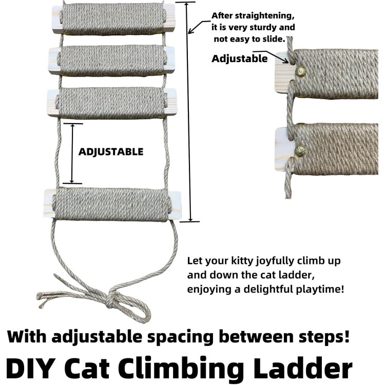 Cat Ladder Cat Tree Tower Bridge Cat Climbing Wall Scratching Post Cat Cage Accessories Outdoor Cat Furniture Climbing Frame Cat Toys for Indoor Cats…