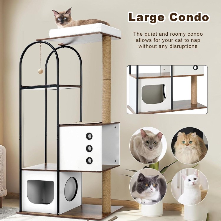 Cat climbing frame,Cat Tree,Modern Cat Tower, Multi-Level Cat Condo with 1 Caves,2 Scratching Posts,Perch,for Indoor Cats