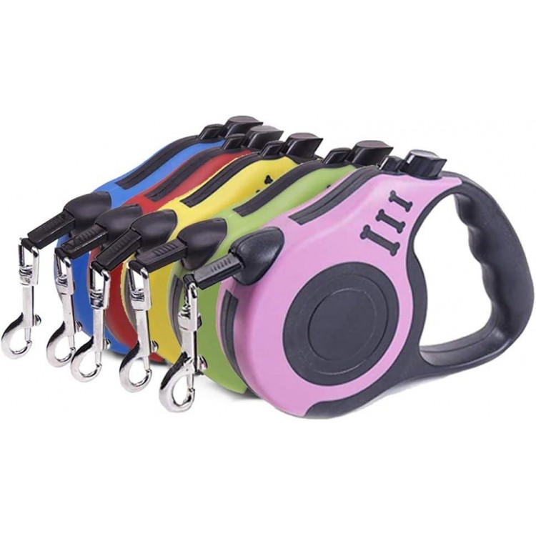 Retractable Dog Leash + Holder for Apple Airtag, 10 Feet Long Suitable for Small Medium Dogs up to 22lbs, Pink