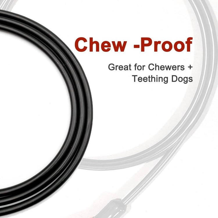 Chew Proof Heavy Duty Leash for Dogs Up to 250 Pound,Metal Cable Lead Made of Coated Wire Rope with Soft Padded Handle，Chew Resistant Dog Leash for Large and Medium Dog 【5 Feet Long-Black】