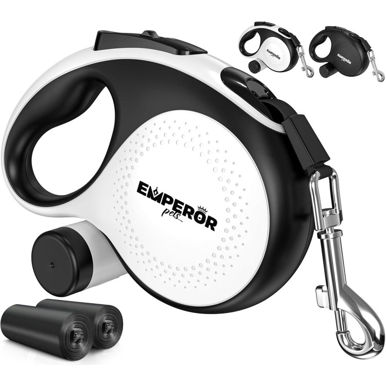 Emperor Pets 26 ft Retractable Dog Leash For Large Dogs - Up to 110lbs, Dog Leashes for Medium Dogs, Large Dog Leash Heavy Duty Dog Leash Retractable 26 ft, Dog Leashes for Large Breed Dogs -Aura BW26