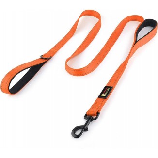 Plutus Pet Dog Leash 6ft long,Traffic Padded Two Handle,Heavy Duty,Reflective Double Handles Lead for Control Safety Training,Leashes for Large Dogs or Medium Dogs,Dual Handles Leads(Orange)