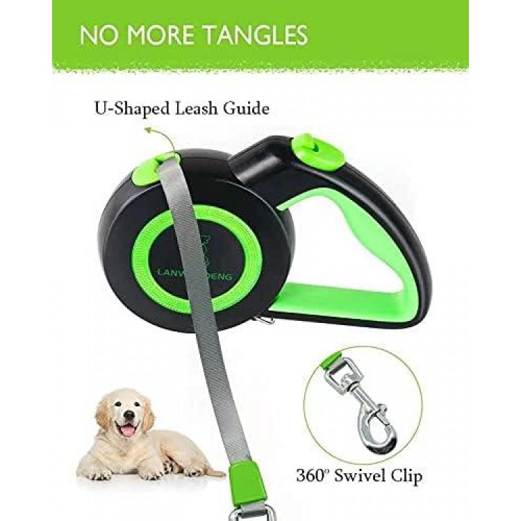 Chew Proof Retractable Dog Leash with 2 Heavy Duty Anti-Chewing Wire Ropes, 16FT Leashes 360 Tangle Free for 2 Dogs, Dual Dog Lead for Small/Medium/Large Dogs