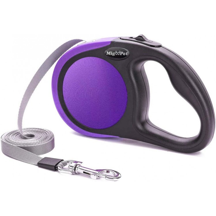 Heavy Duty Retractable Dog Leash-16ft Strong & Durable Walking Leash for S to L Dogs up to 45/115 lbs, Upgraded Lock System, Non Slip Grip, Tangle Free (Small/Medium, Purple)